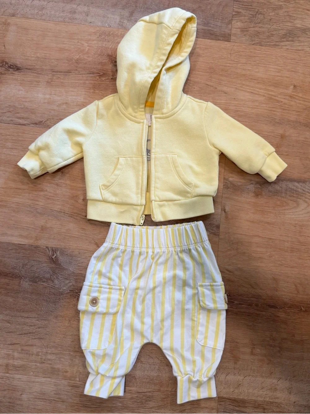 Banana Republic Yellow Hoodie with Yellow & White Striped Joggers